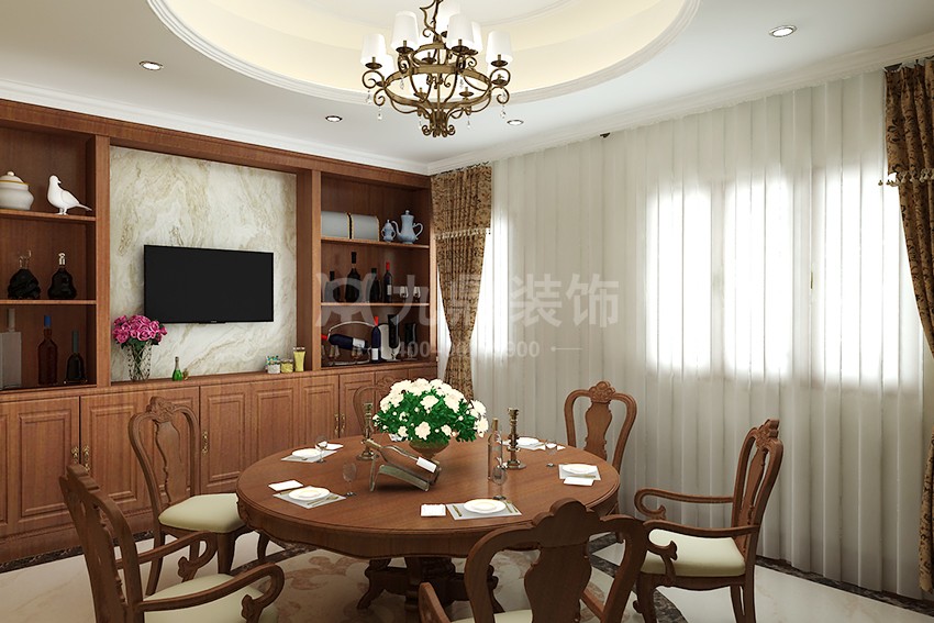 别墅餐廳裝(zhuang)修效果圖