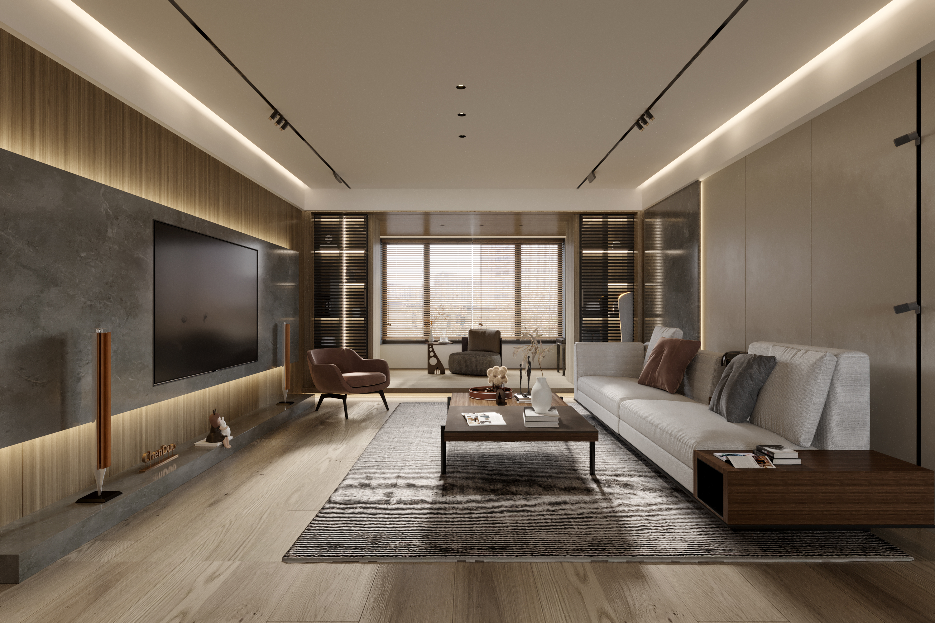 之(zhi)江(jiang)九裏現(xian)代(dai)簡約裝(zhuang)修案例