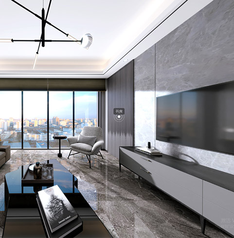 金色時光120㎡現(xian)代(dai)黑白灰裝(zhuang)修案例